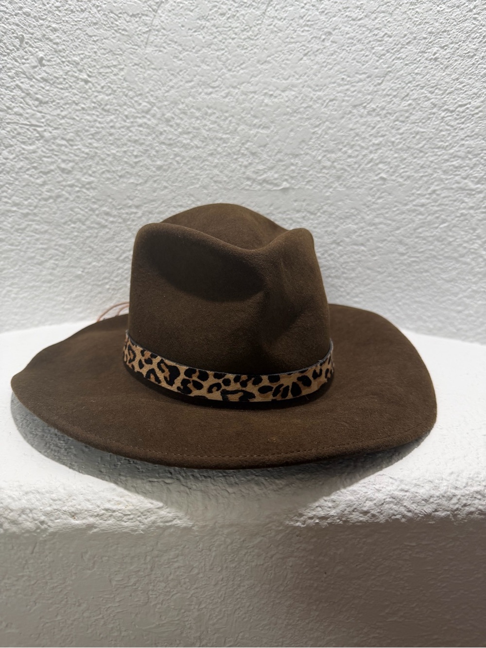 Nikki Beach Leopard Brown Sabi Western Felt/ Wool Rancher Hat